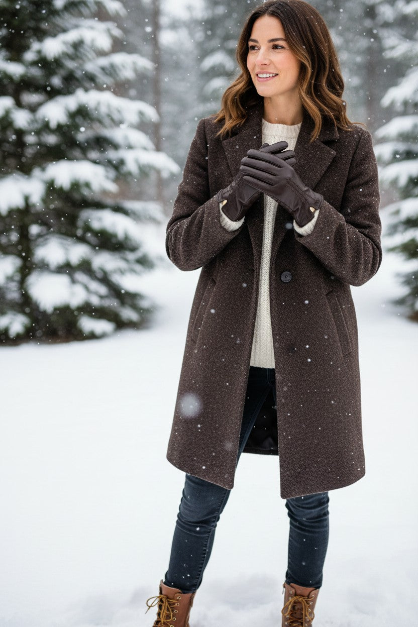 Womens Premium Quality Real Soft Leather Gloves Lined Winter Warm Gift Boxed