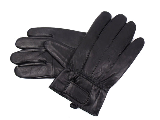 MENS NEW SOFT BLACK LEATHER DRIVING GLOVES 8923