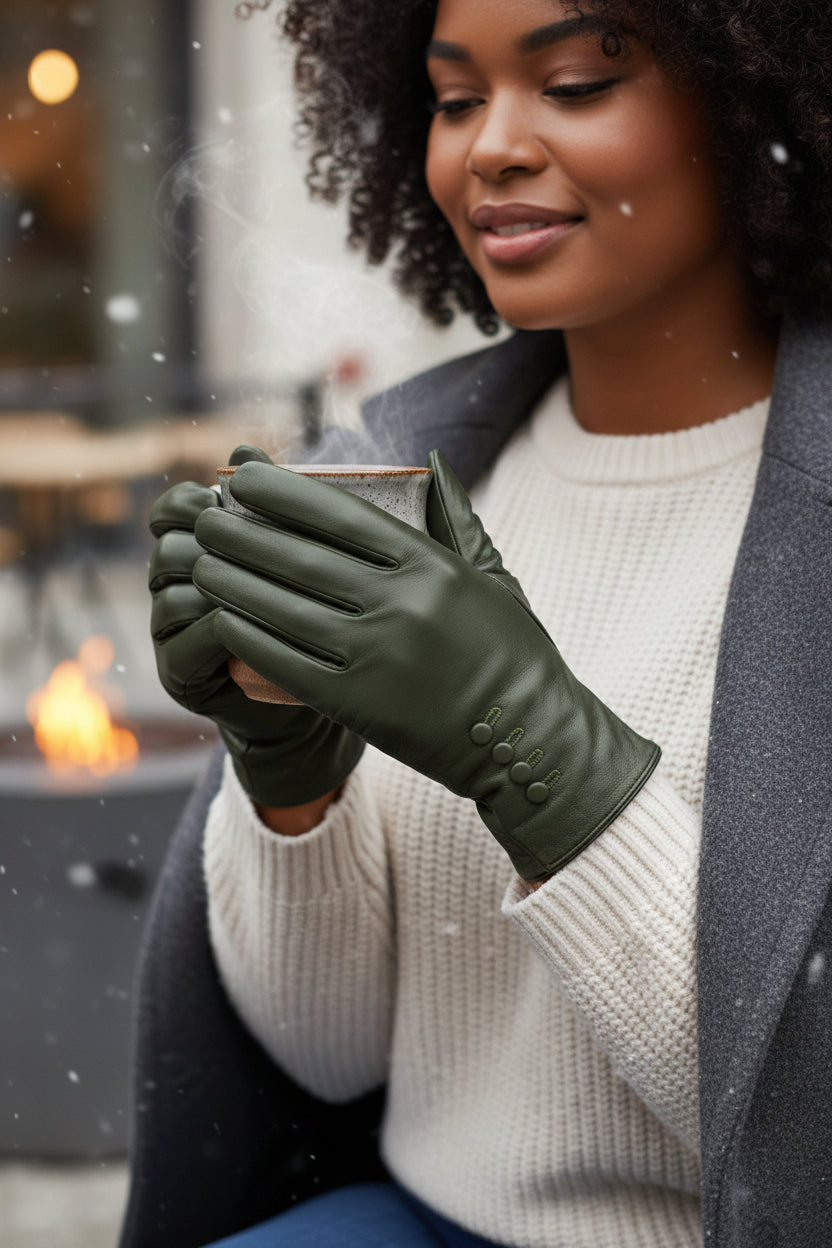Womens Premium Quality Genuine Soft Leather Gloves Fully Lined Warm Winter Warm Gift Boxed