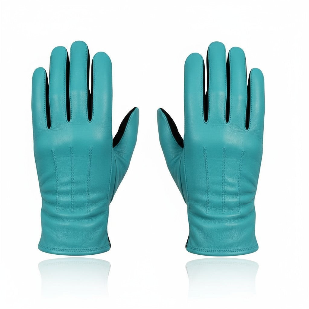 Womens Premium High Quality Real Soft Leather Gloves Fleece Fully Lined Driving
