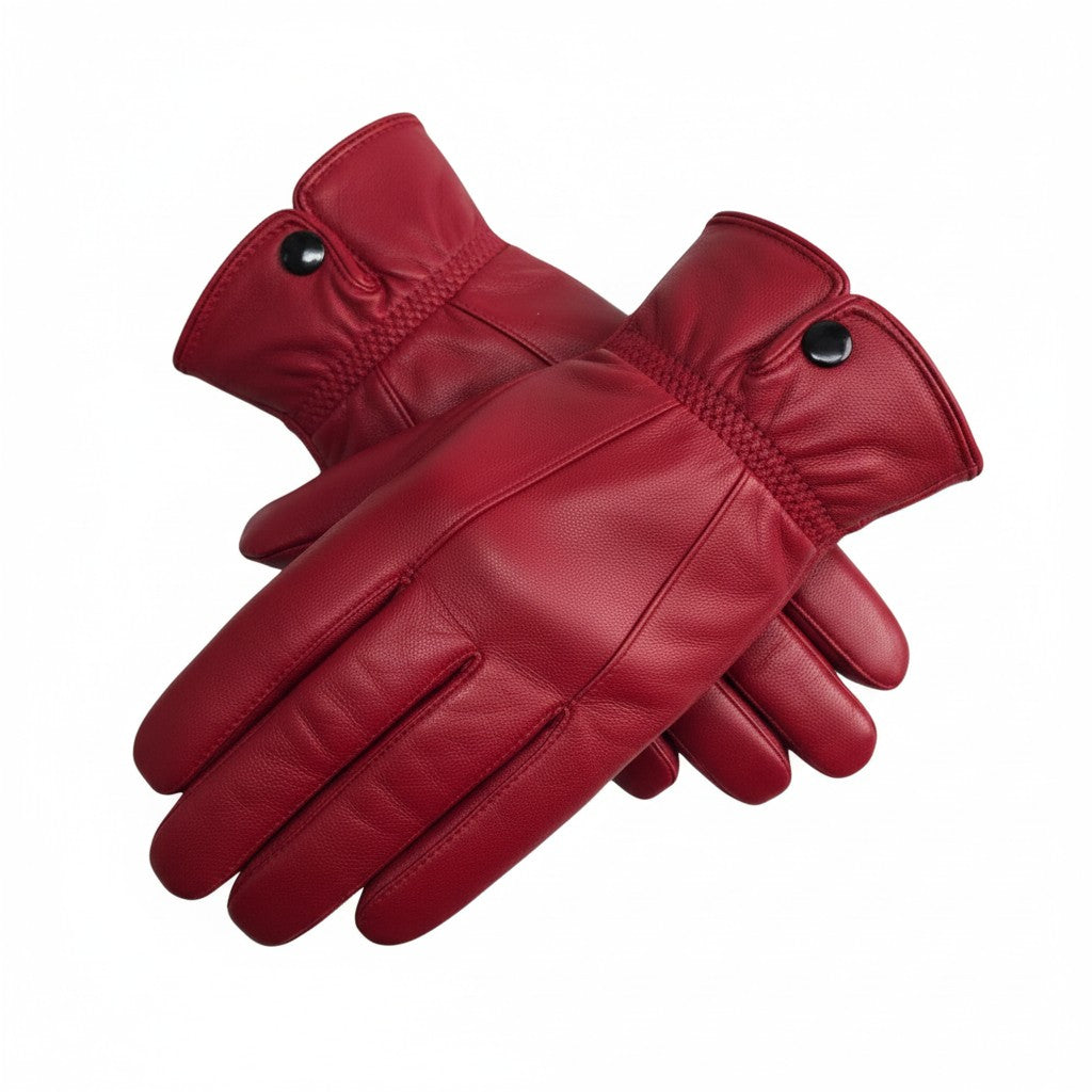 Ladies Super Soft Genuine Leather Fully Fleece Lined Gloves Winter Driving Warm