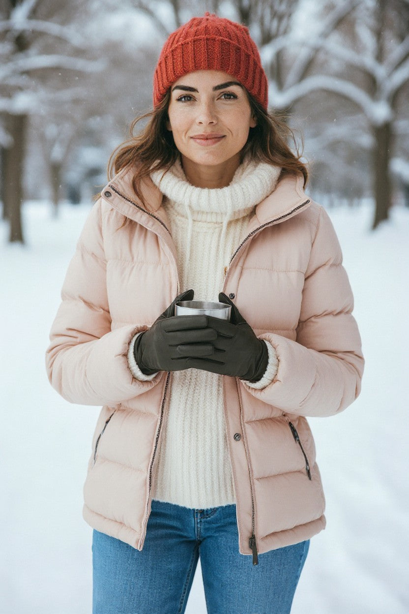 New Womens Super Soft Premium Real Leather Classic Gloves Fully Lined One Piece