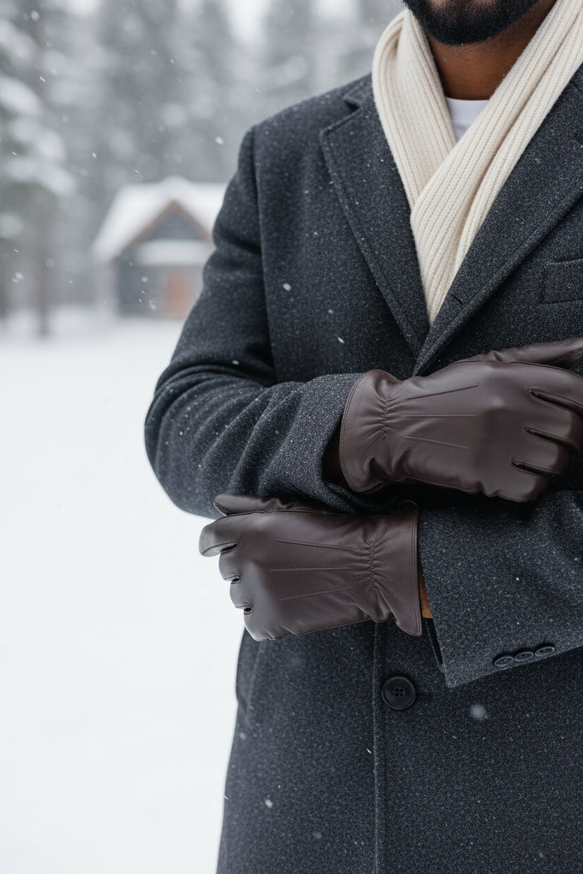 Mens Premium High Quality Super Soft Real Leather Gloves Lined Warm Gift Boxed