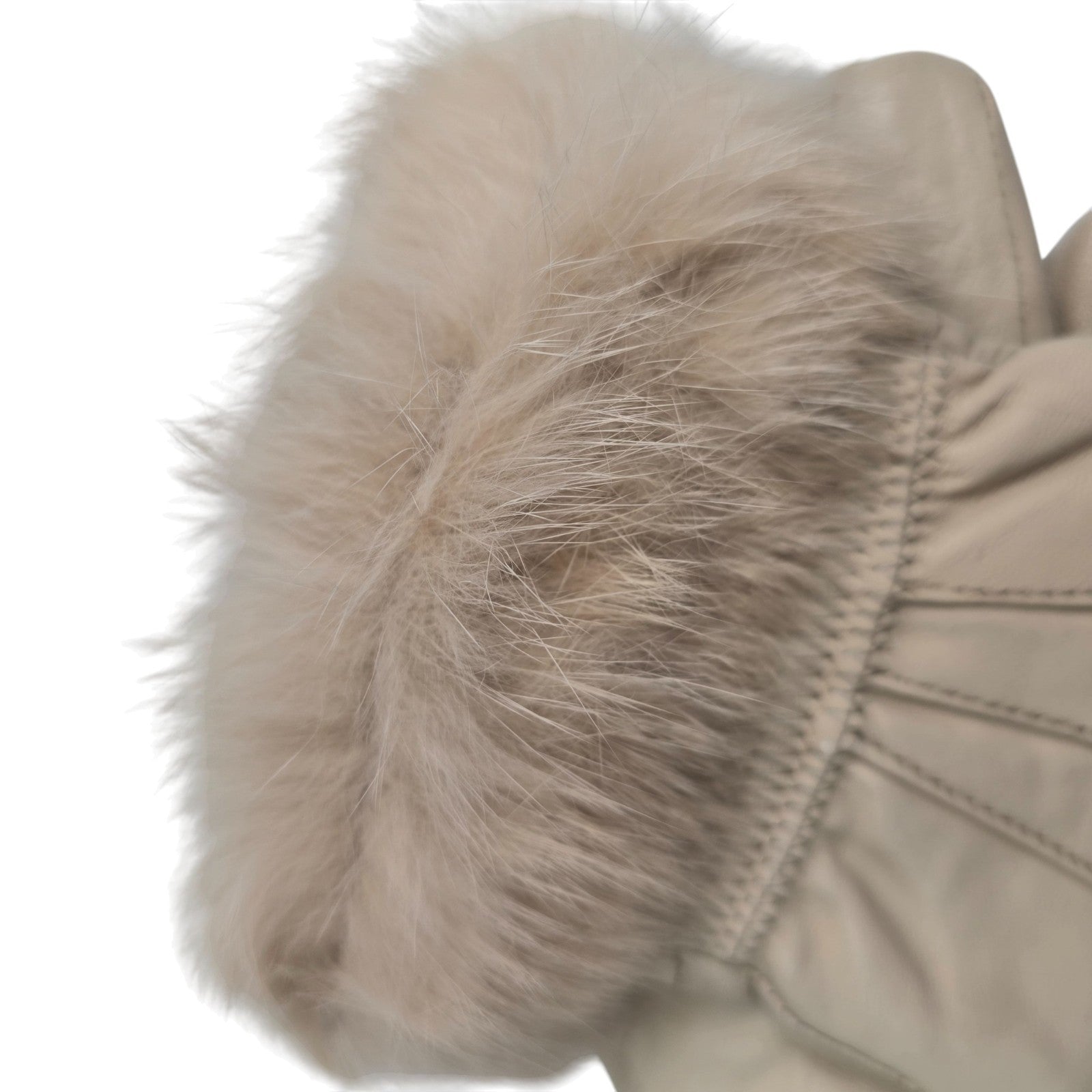 Ladies Womens Real Super Soft Leather Faux Fur Trim Fleece Lined Winter Gloves