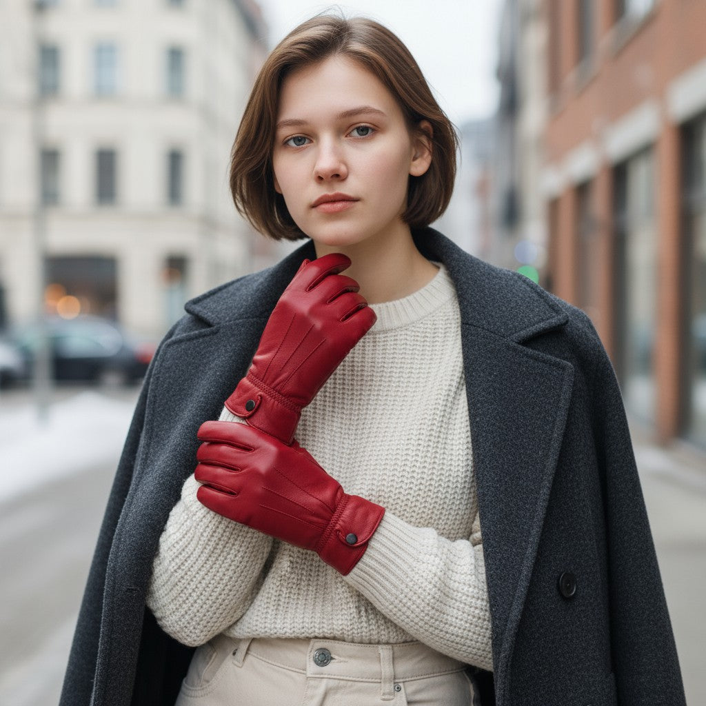 New Ladies New Super Soft Real Leather Fully Lined Gloves Various Colours Winter