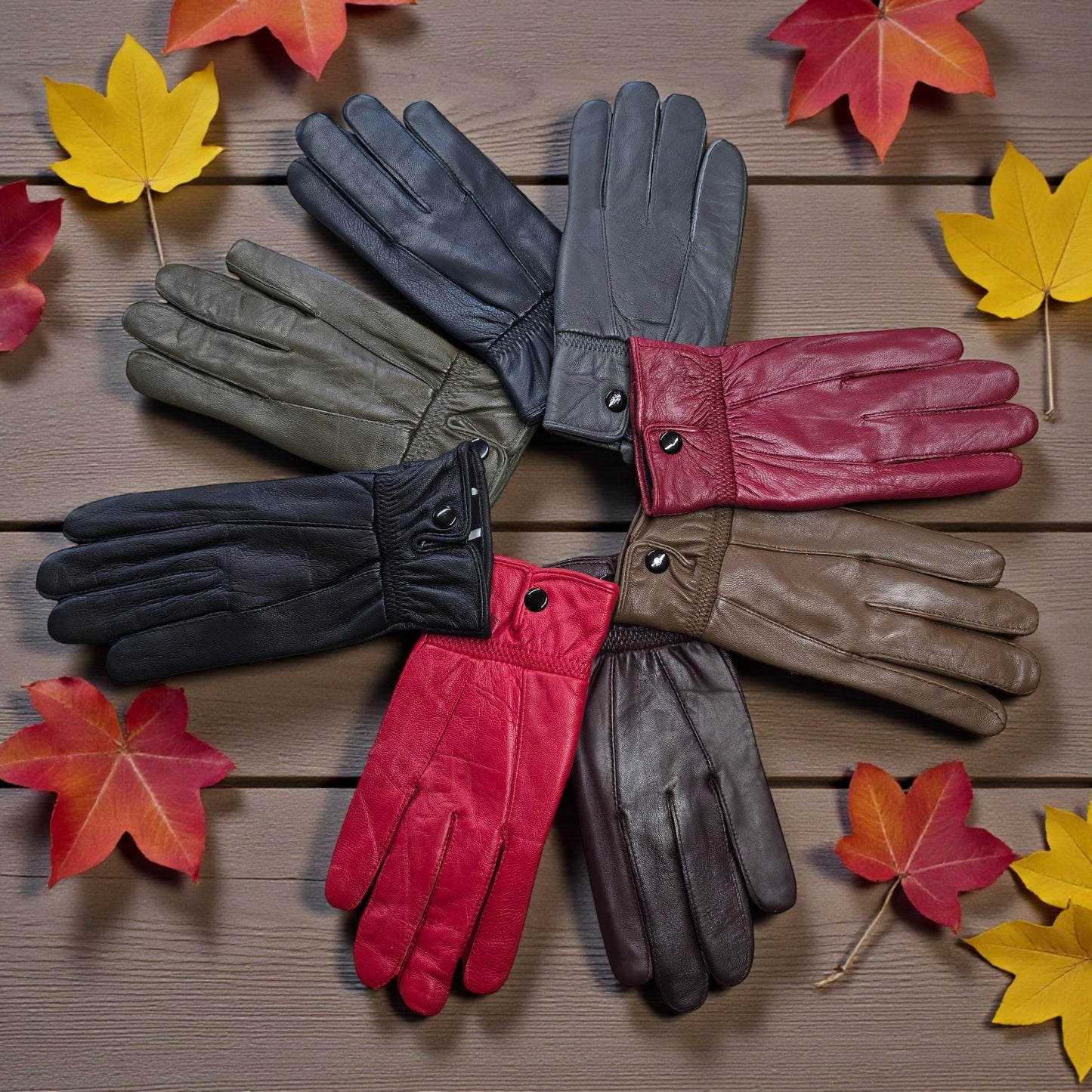 New Ladies New Super Soft Real Leather Fully Lined Gloves Various Colours Winter